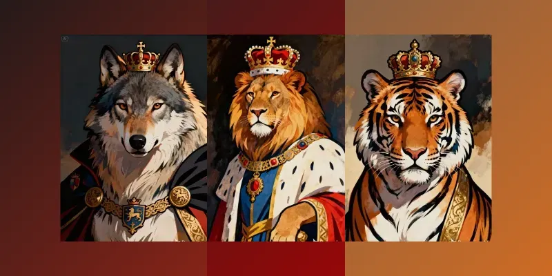 Regal Animal Portrait Paintings generated by undefined