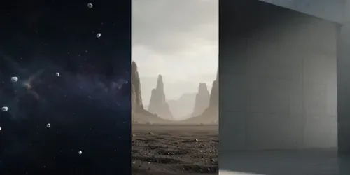 Cinematic Materialization Reveals generated by veo