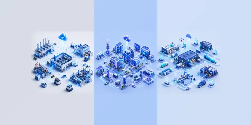 Industrial Iot 3D Ecosystem Visuals generated by undefined