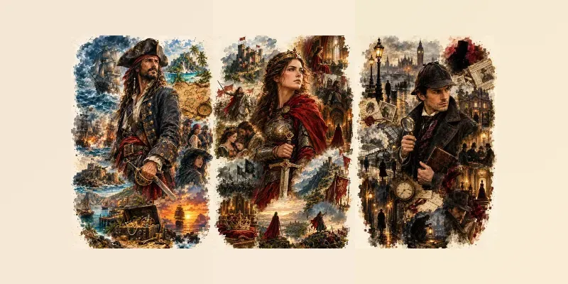 Cinematic Hero Story Collages