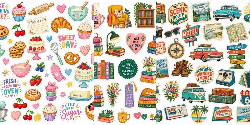 Whimsical Positivity Sticker Sheets