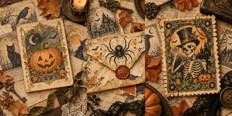 Vintage Halloween Ephemera Clipart