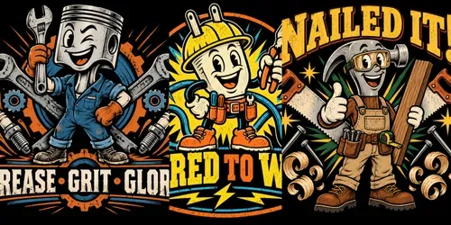 Funny Trade Mascot Tshirt Prints generated by chatgpt-image
