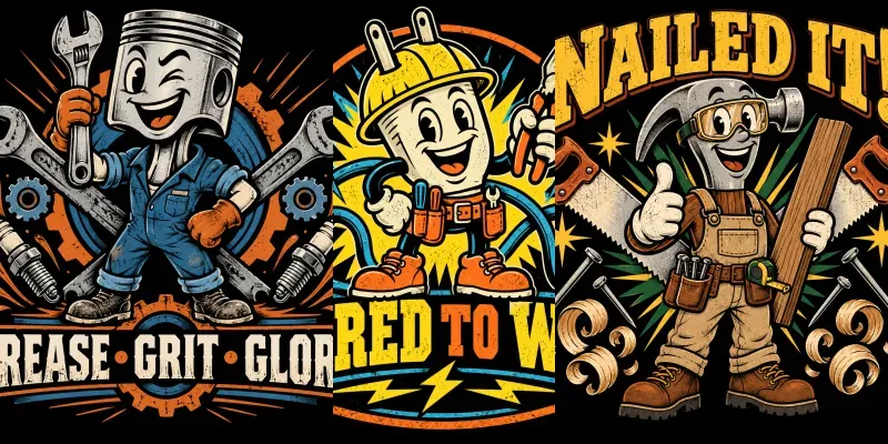 Funny Trade Mascot Tshirt Prints generated by undefined