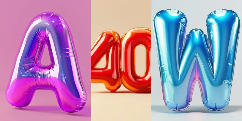Bright 3D Inflatables generated by undefined