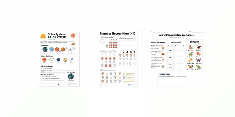 Educational Worksheets generated by undefined