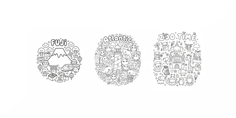 Whimsical Landmark Place Coloring Pages generated by undefined