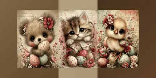 Vintage Easter Junk Journal Cartoons generated by midjourney