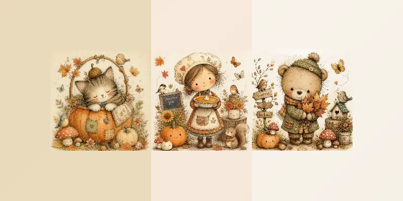 Autumn Woodland Storybook Characters generated by undefined