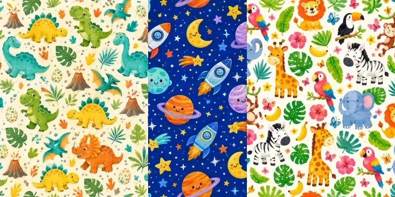 Colorful Kids Seamless Patterns generated by undefined