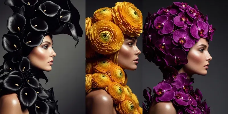 Floral Couture Portraits generated by undefined