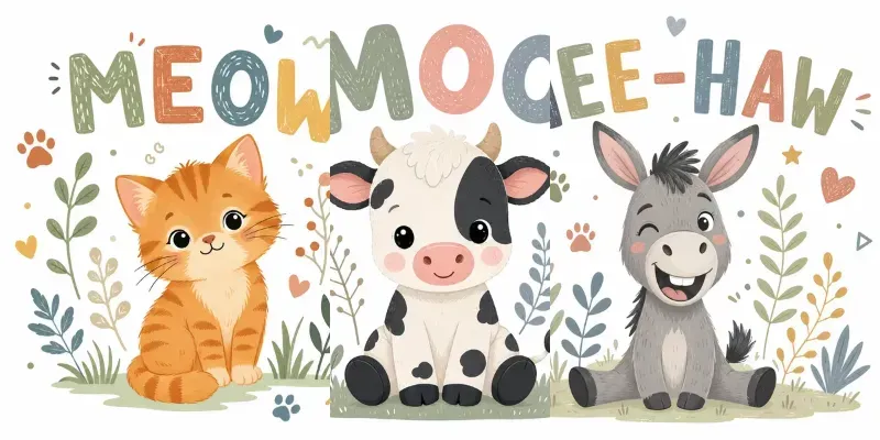 Cute Animal Typography Vectors generated by undefined