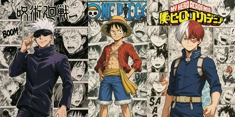 Dynamic Anime Iconic Moments In Collages generated by undefined