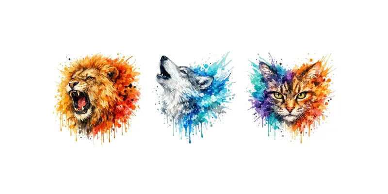 Watercolor Abstract Animal Tshirt Designs generated by undefined