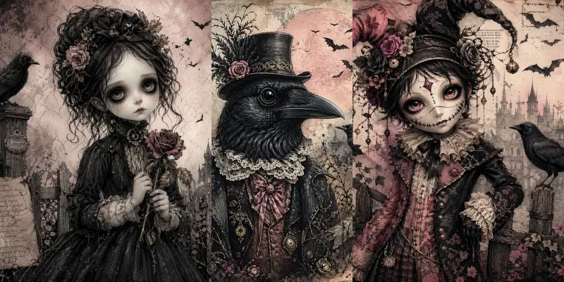 Dark Whimsical Gothic Characters generated by undefined