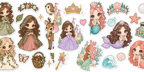 Fairytale Princess Sticker Pack Generator generated by chatgpt-image