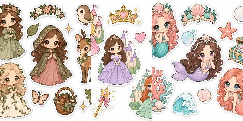 Fairytale Princess Sticker Pack Generator