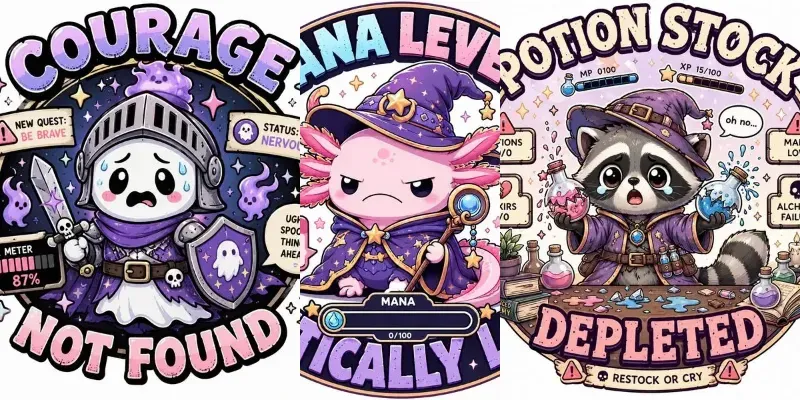 Fantasy Character Status Tshirts generated by undefined