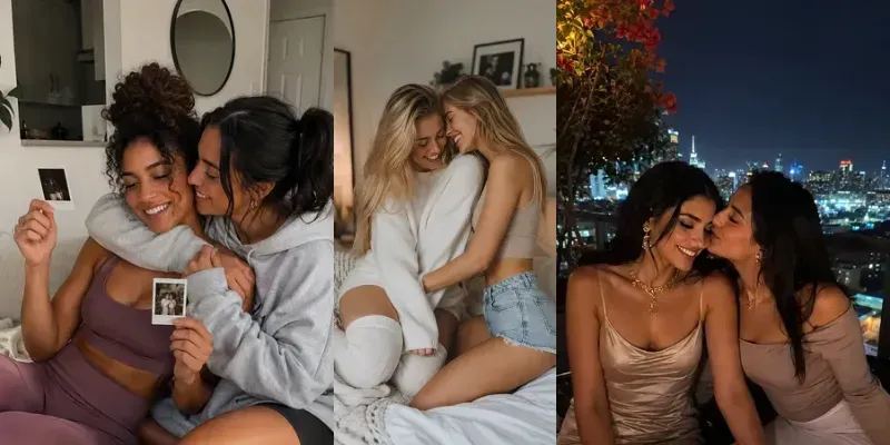Romantic Lesbian Couple Intimate Photo generated by undefined