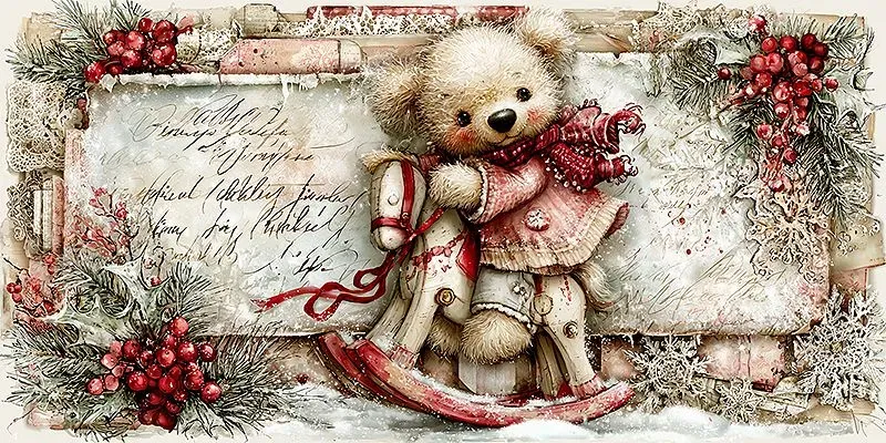 Holly Christmas Junk Journal Pages generated by undefined