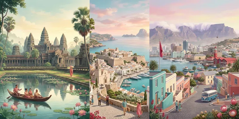 Pastel Retro Travel Posters generated by undefined