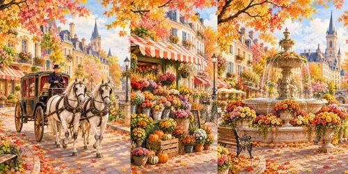 Autumn City Storybook Scenes generated by chatgpt-image