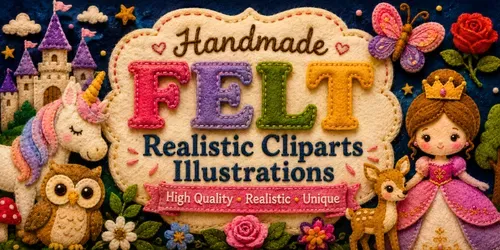 Handmade Felt Realistic Clipart Designs generated by chatgpt-image