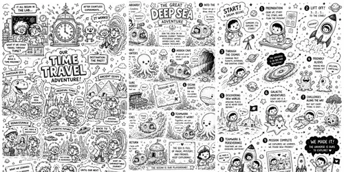 Cute Doodle Visual Stories generated by chatgpt-image