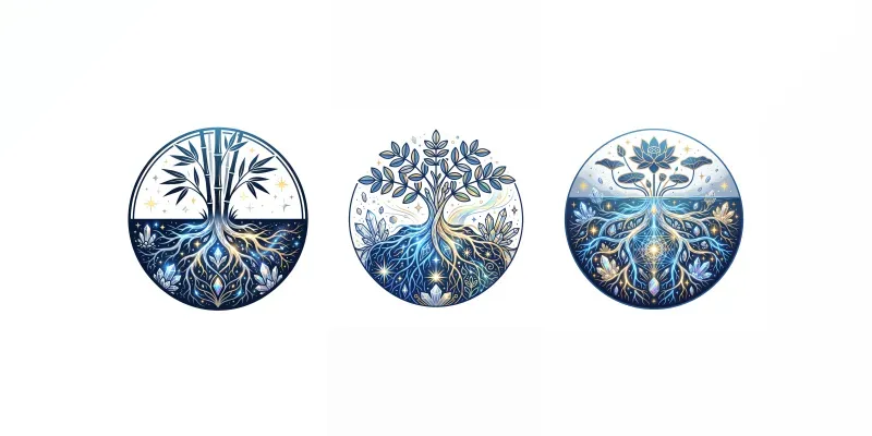 Modern Glowing Root System Emblems generated by undefined