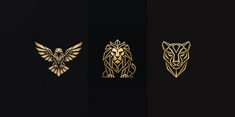 Golden Geometric Animal Logo Systems generated by undefined