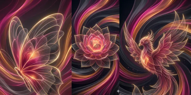 Luminous Translucent Digital Art Assets generated by undefined