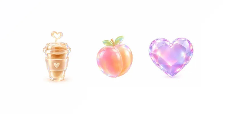 Pastel Glassmorphism 3D Cliparts generated by undefined