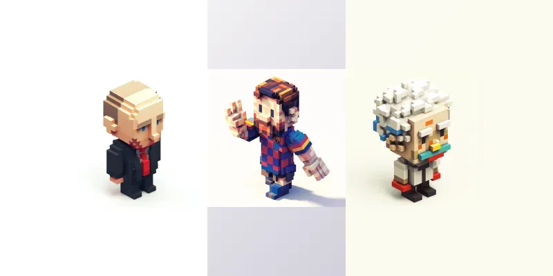 3D Voxel Famous Portraits generated by undefined