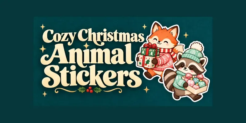 Cozy Christmas Animal Stickers