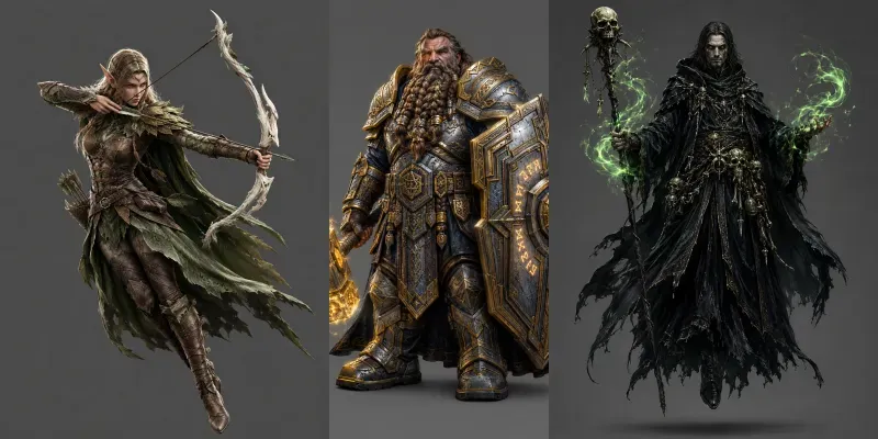 Epic Fantasy Game Character Concepts generated by undefined