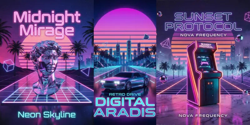 Retro Synthwave Album Art Generator generated by undefined