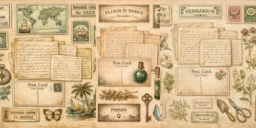 Vintage Junk Journal Ephemera Sets generated by chatgpt-image