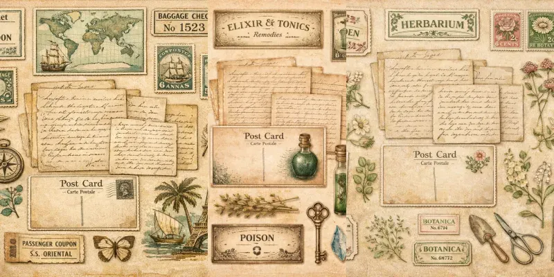 Vintage Junk Journal Ephemera Sets generated by undefined