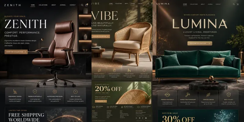 Modern Furniture Vertical Landing Pages generated by undefined
