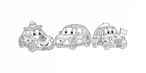 Cute Countrythemed Kids Car Colorings generated by chatgpt-image