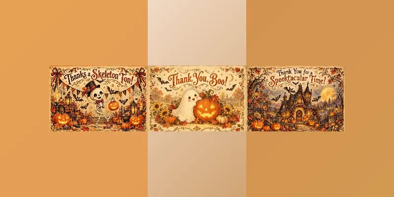 Vintage Halloween Thank You Cards