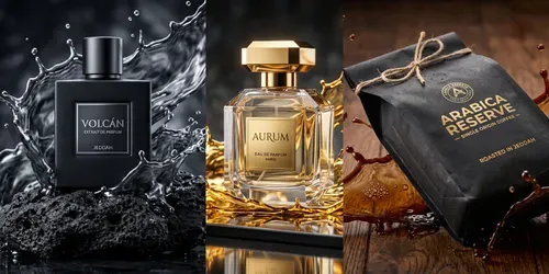 Highend Splash Product Ads generated by gemini-image