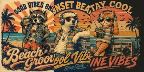 Vintage Summer Character Tees generated by chatgpt-image