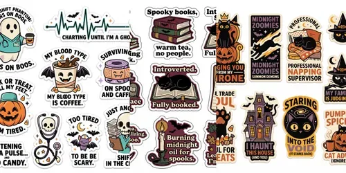 Funny Halloween Sticker Sheets generated by gemini-image
