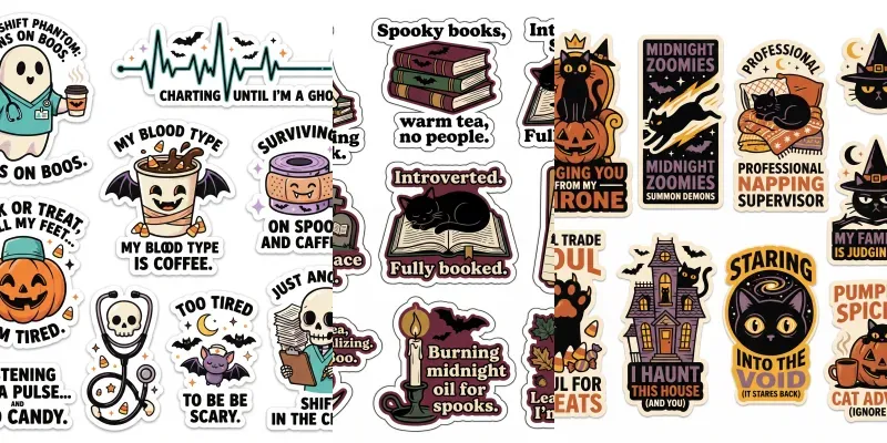 Funny Halloween Sticker Sheets generated by undefined