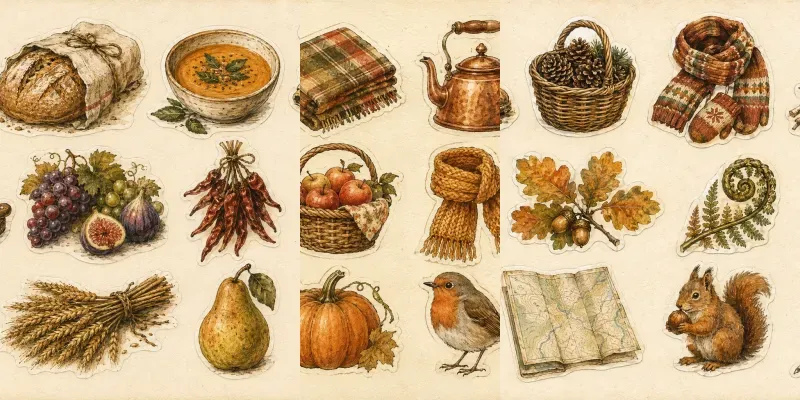 Autumn Junk Journal Cutout Sheets generated by undefined