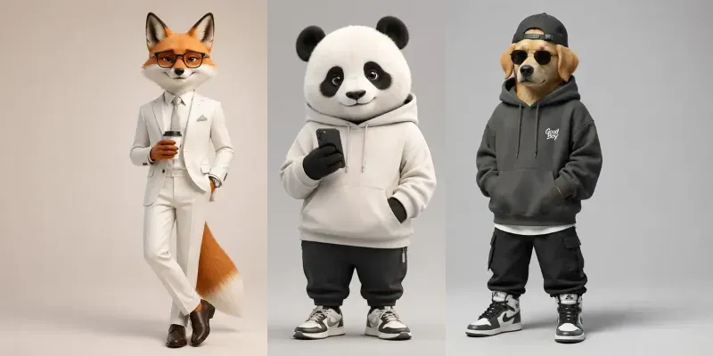 Stylish Animal Characters generated by undefined