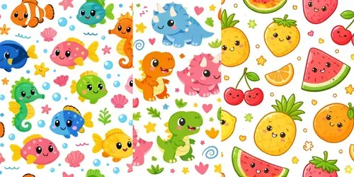 Playful Kawaii Cartoon Pattern Generator generated by chatgpt-image