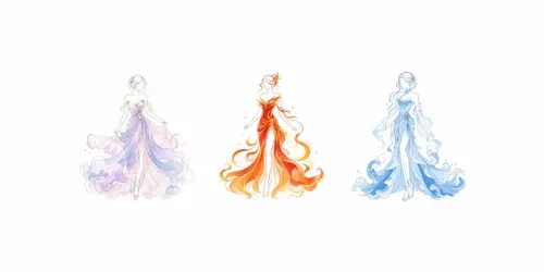 Fantasy Element Dress Line Art generated by chatgpt-image
