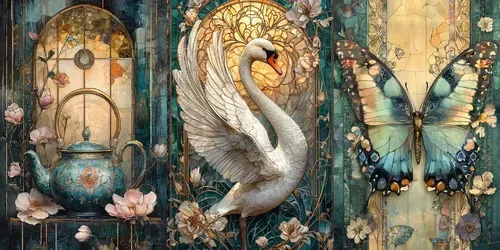 Crystal Collage Stained Glass Pages generated by midjourney